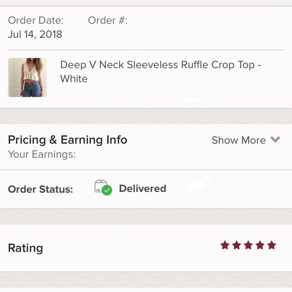 Deep V Neck Sleeveless Ruffle Crop Top - White - Picture 8 of 8